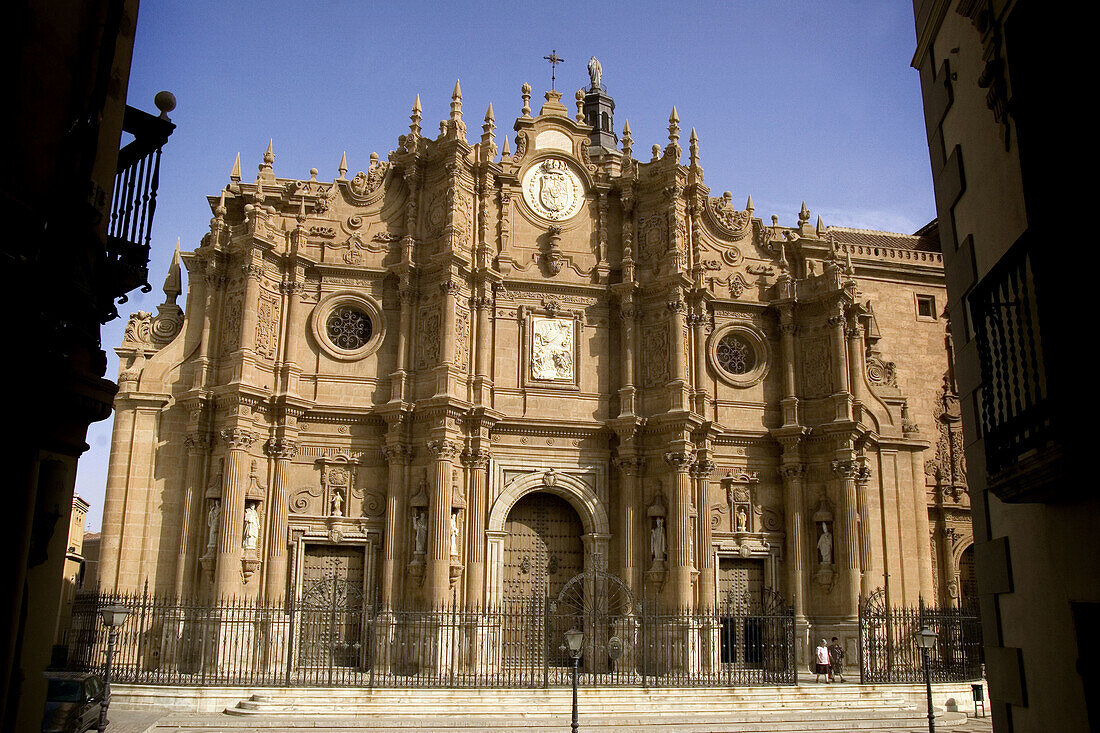 Façade of the cathedral of Guadix. Granada. Spain.