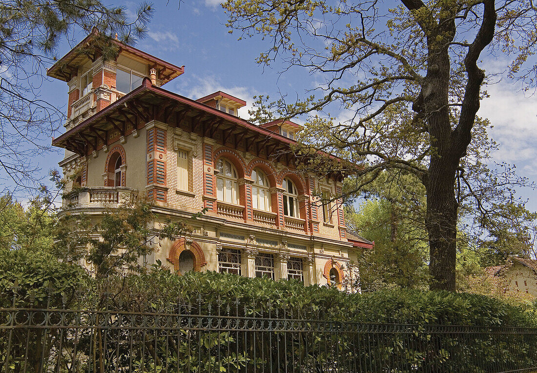 One of the famed houses in the Ville d Hiver at Arcachon, Villa Alexandre Dumas. Gironde. Aquitaine. France.