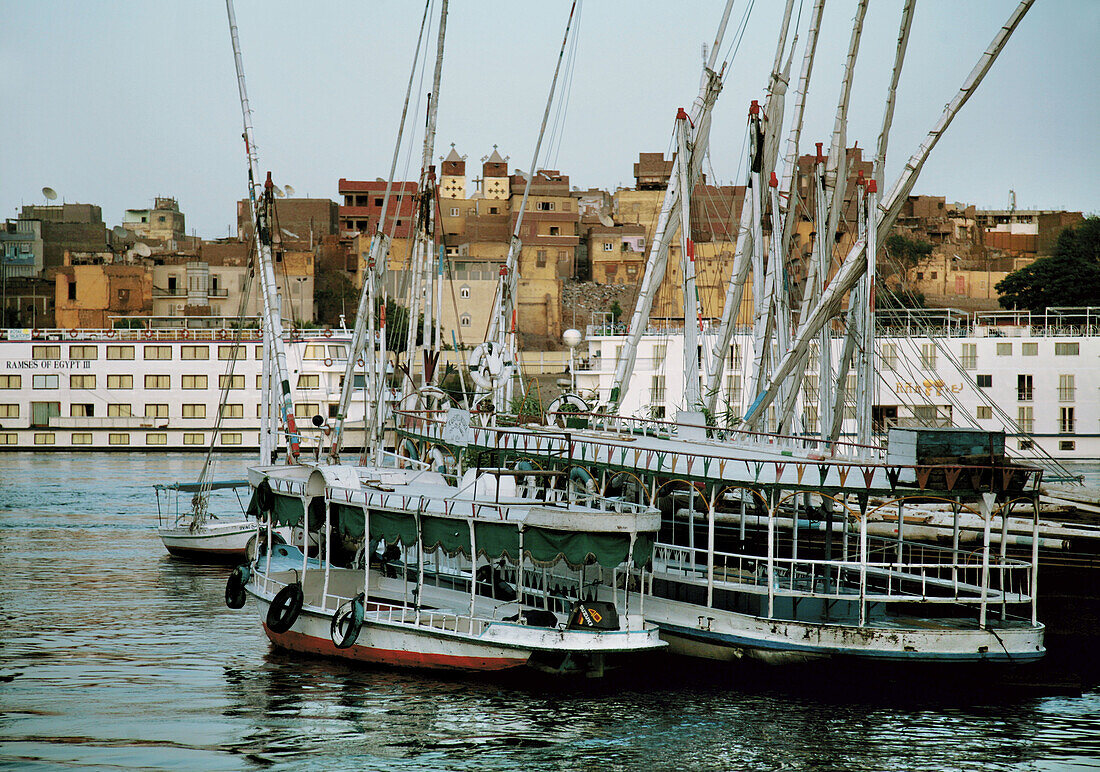 Aswan from the Nile river. Egypt