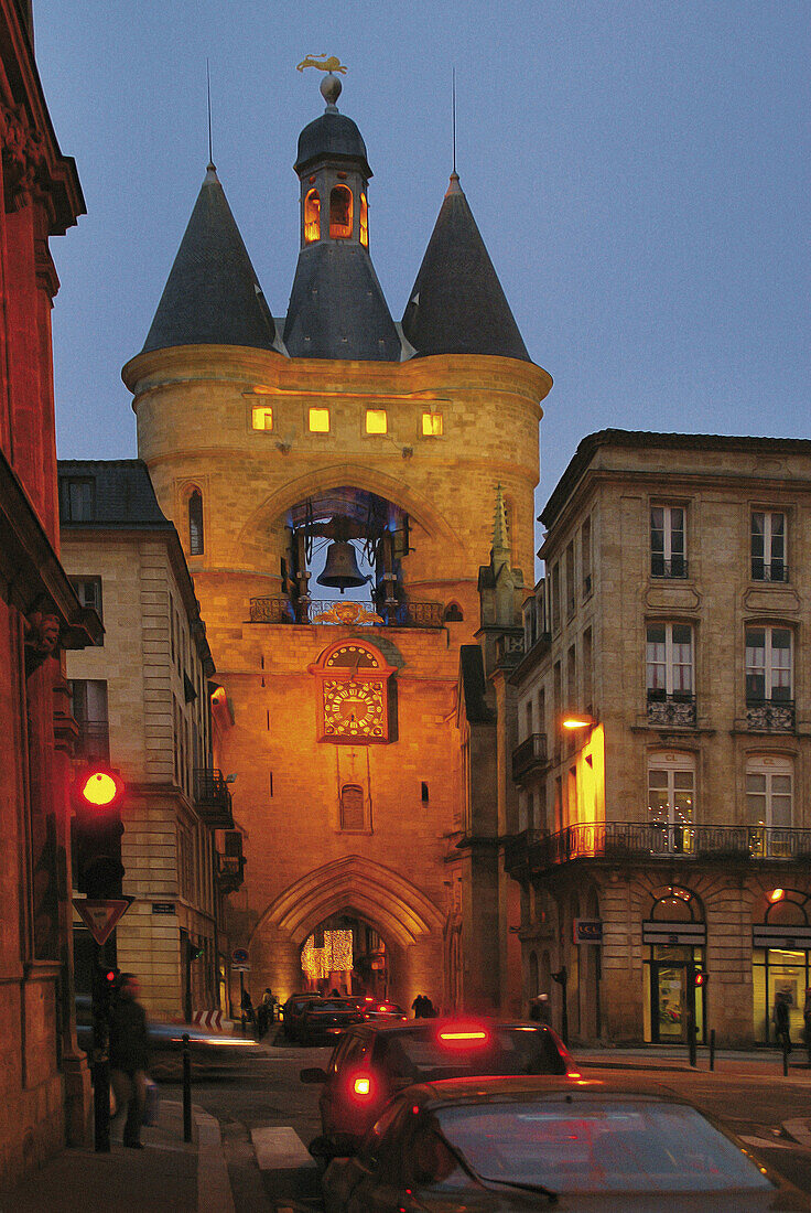 Grosse Cloche , or Porte Saint Eloi, at Bordeaux. Gironde. France.
