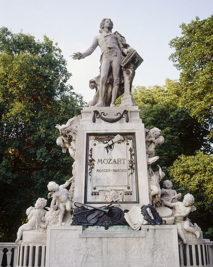 Mozart monument. Burggarten. Vienna. Austria