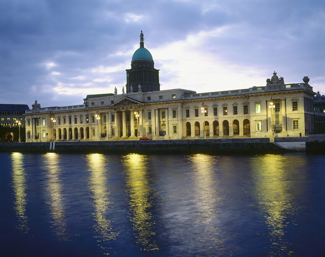 Custom House on Liffey river. Liffey. Dublin. Ireland.