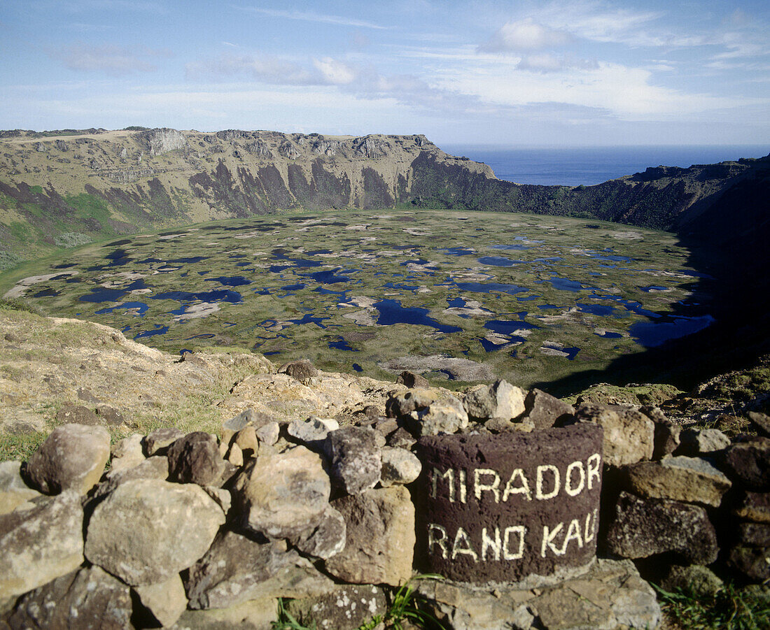 Rano Kau, Orongo. Easter Island. Chile.