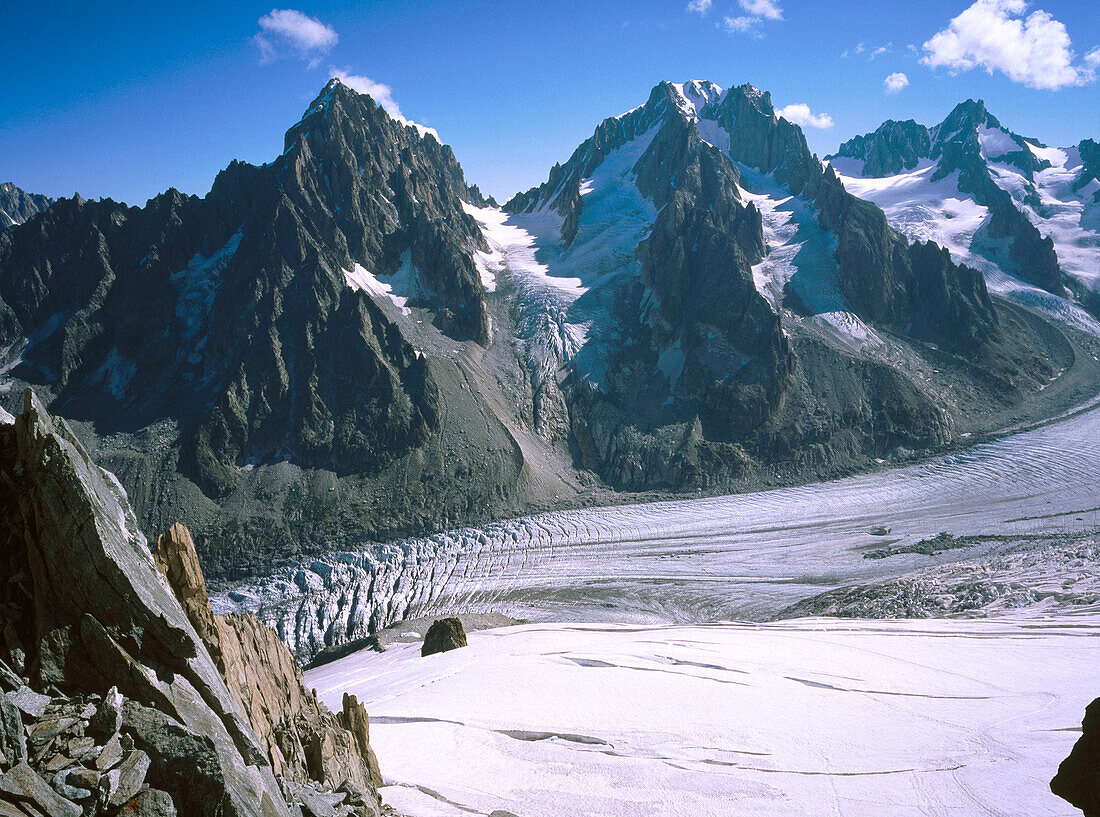 Glacier d Argentiere (3902m). Chamonix Valley. Haute-Savoie. Rhone-Alpes. France