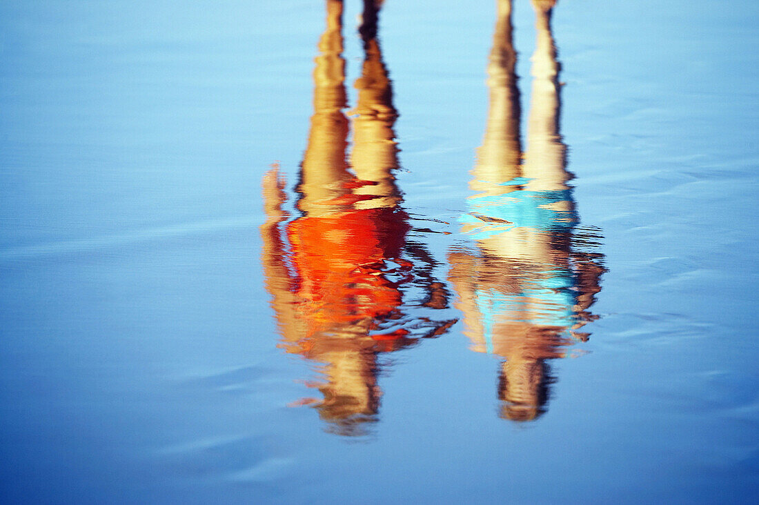 Two women on beach, Hendaye. Aquitaine, France