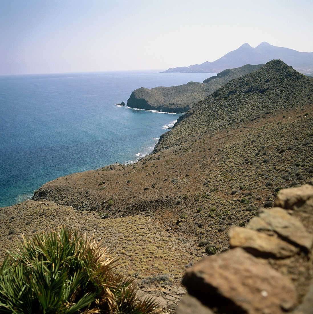 View from La Amatista viewpoint, Cabo de Gata-Níjar Natural Park. Almería province, Andalusia. Spain