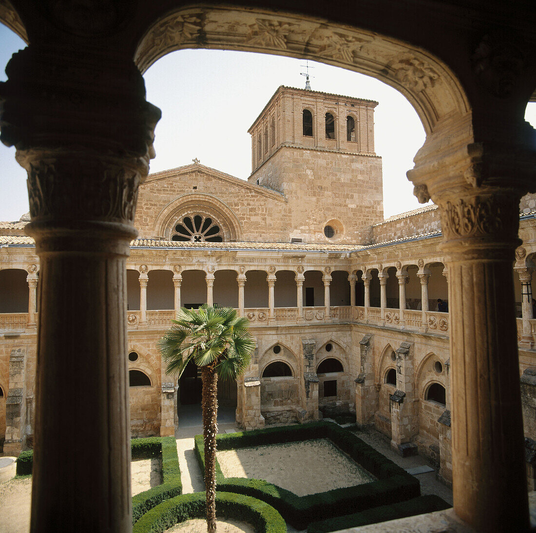 Claustro de los Caballeros (Cloister of the Knights), 12-13th c. Monasterio de Santa María de Huerta, Soria province, Spain