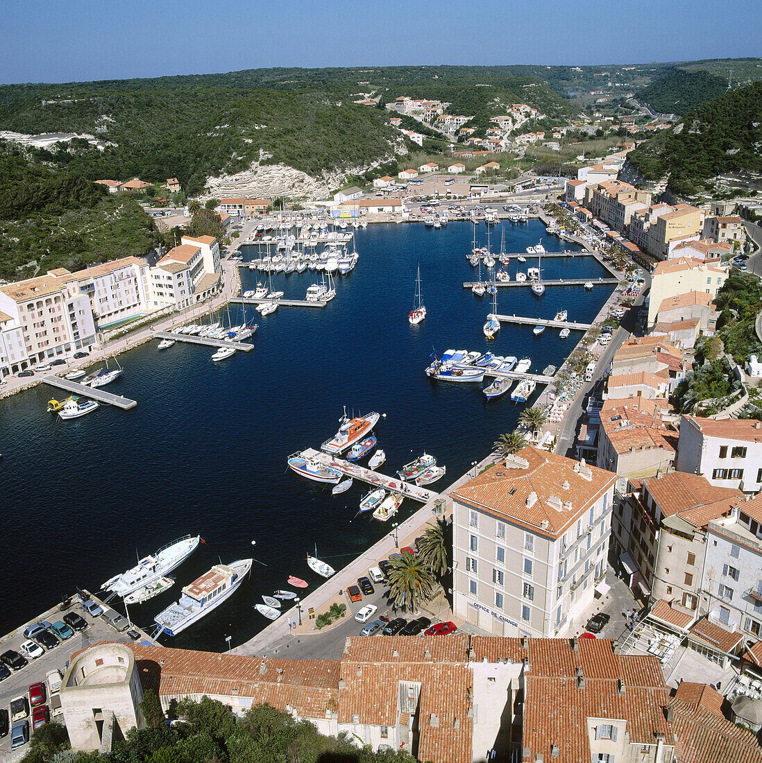 Blick von der Bastion de L Etendard, Bonifacio, Insel Korsika. Frankreich