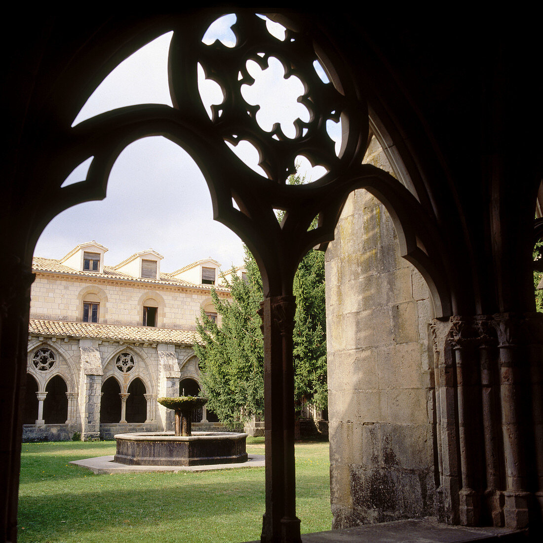 Monastery of Santa María de Iranzu, 12th century cloister. Navarra, Spain