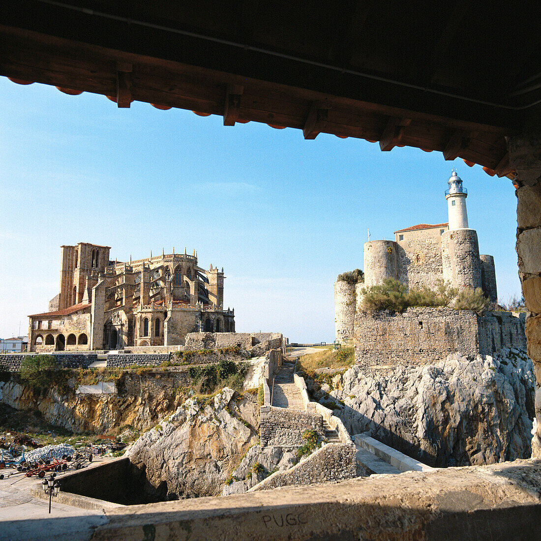 St. Mary s collegiate church and castle, Castro Urdiales. Cantabria, Spain