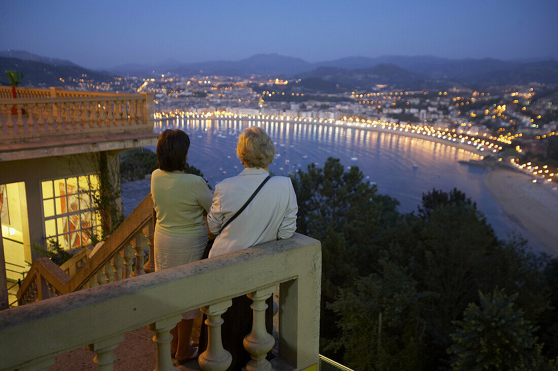 La Concha bay seen from Monte Igeldo, Donostia (San Sebastián). Guipúzcoa, Euskadi. Spain