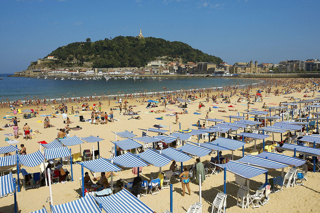 Strand La Concha, Donostia (San Sebastián). Guipúzcoa, Euskadi. Spanien