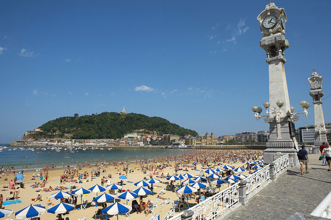 Strand La Concha, Donostia (San Sebastián). Guipúzcoa, Euskadi. Spanien