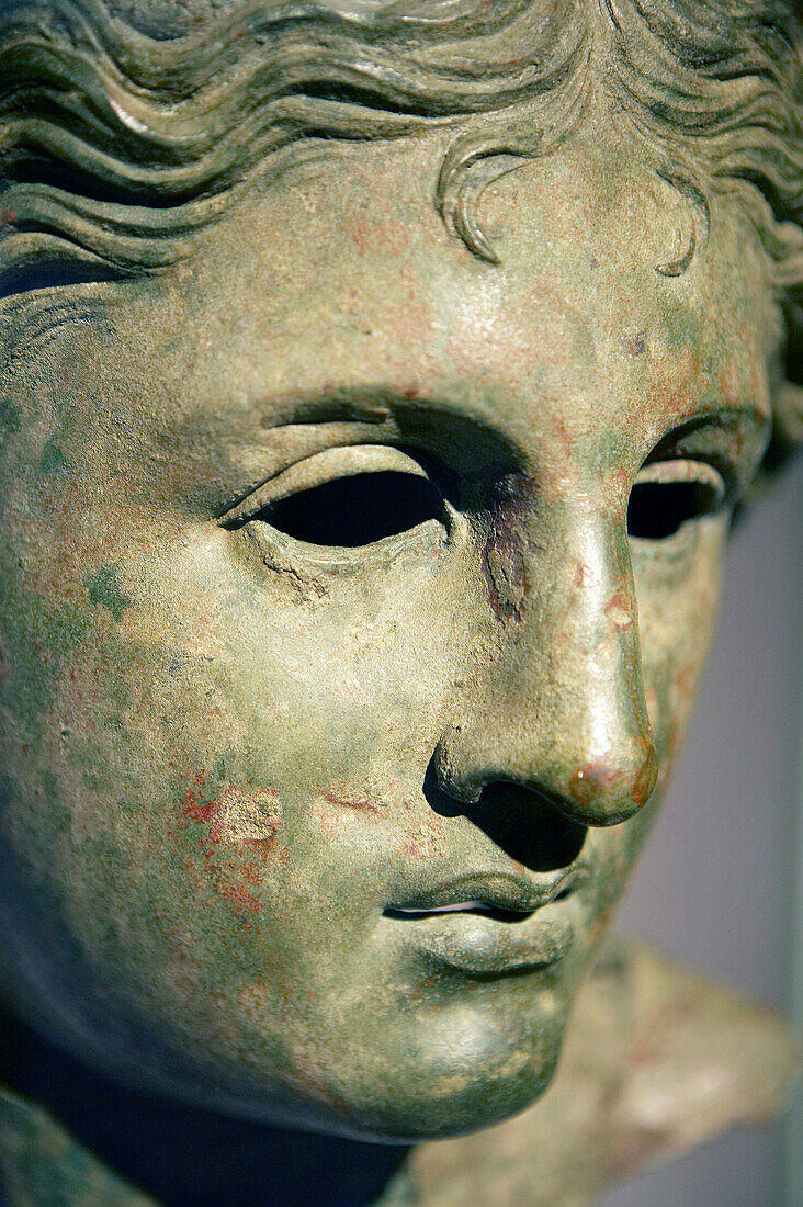 Bronze head of a goddess, probably Aphrodite, Hellenistic Greek, The British Museum, London. England. UK.