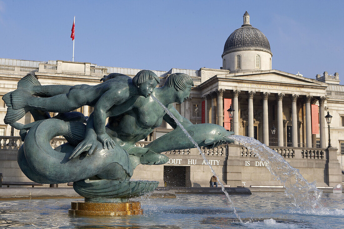 National Gallery, Trafalgar Square, London. England, UK