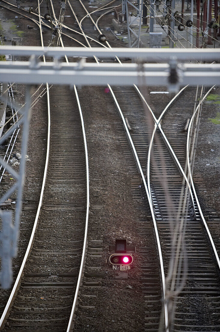 Bahngleise. Bahnhof Hendaya. Aquitanien, Pyrenées Atlantiques, Frankreich