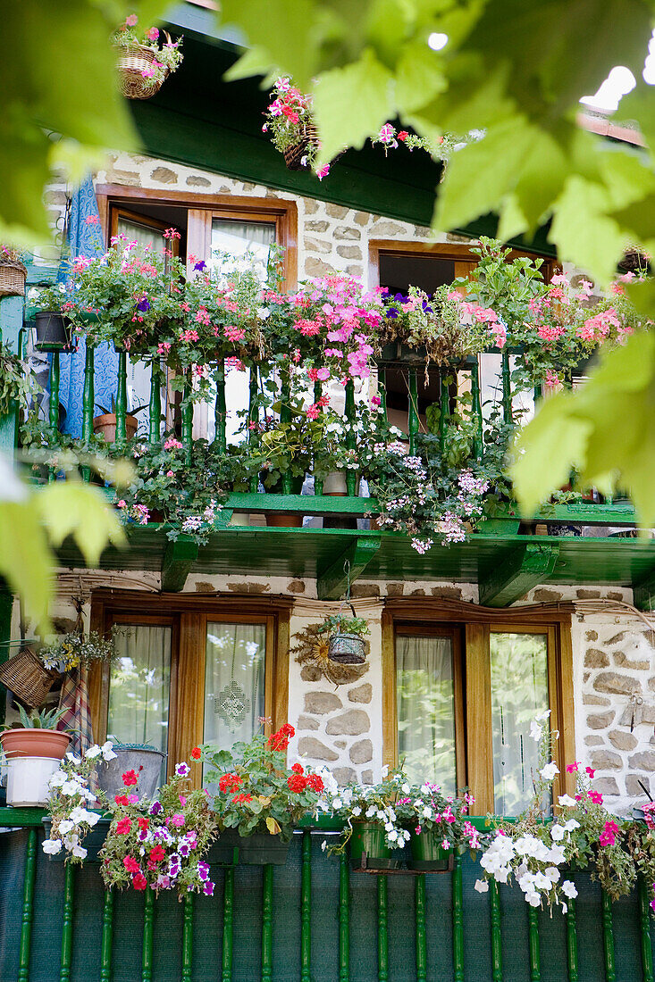 Stadtviertel La Marina, Hondarribia. Gipuzkoa, Euskadi. Spanien