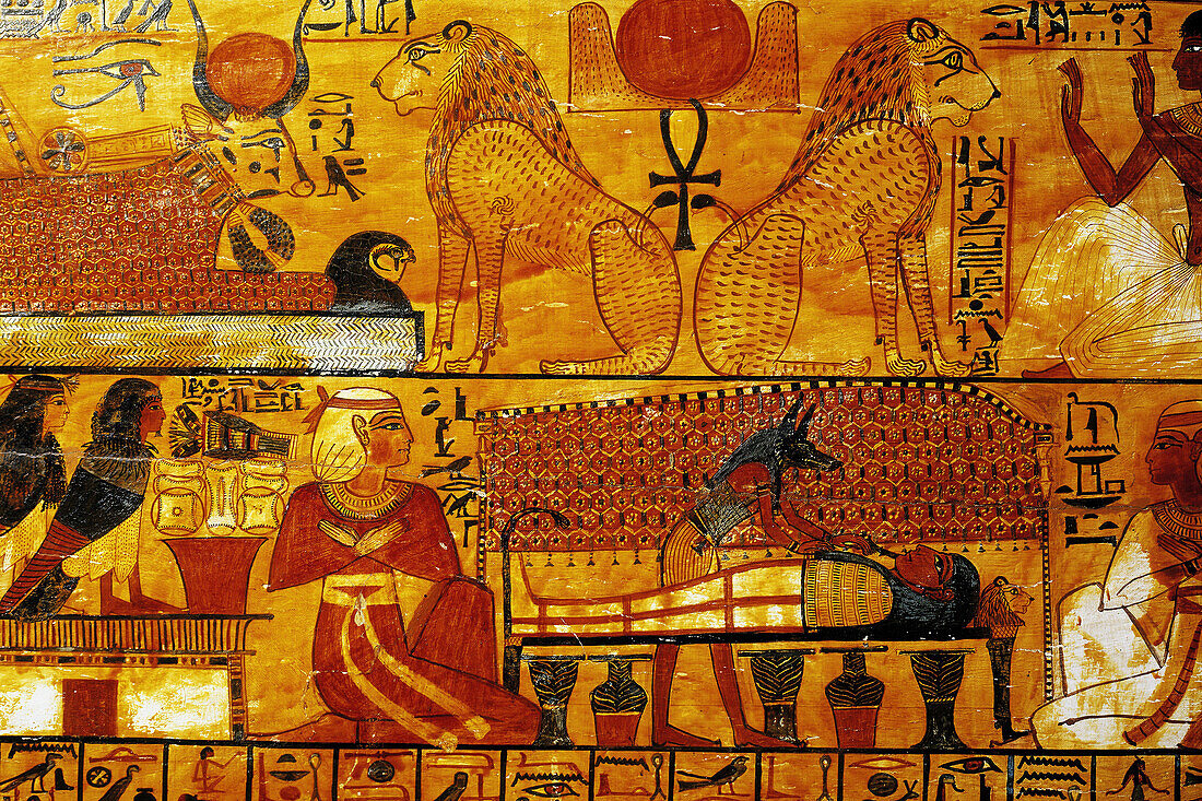 Sarcophagus of Khonsu, Son of Sennedjem. Egyptian Museum. Egypt