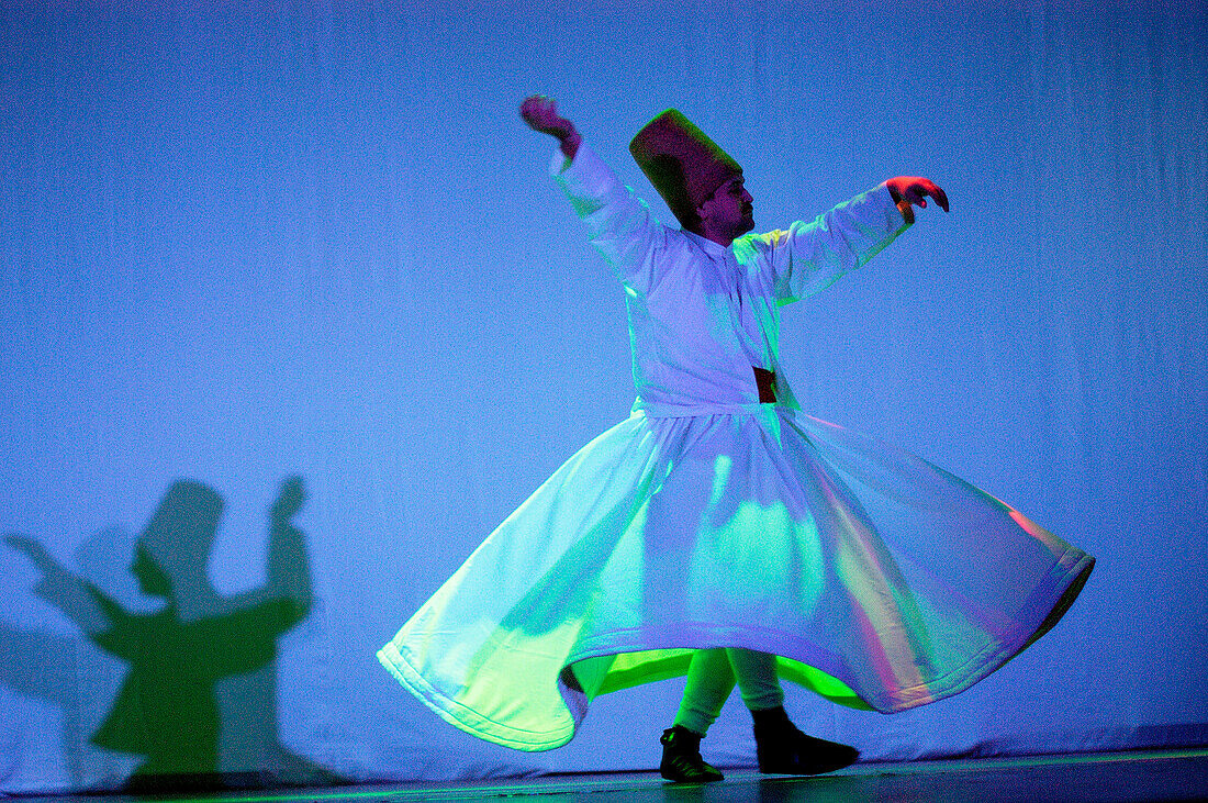Dervish whirling and dancing. Turkey