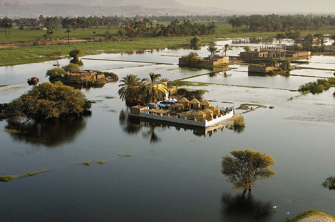 Flood at Gurna, Luxor. Egypt