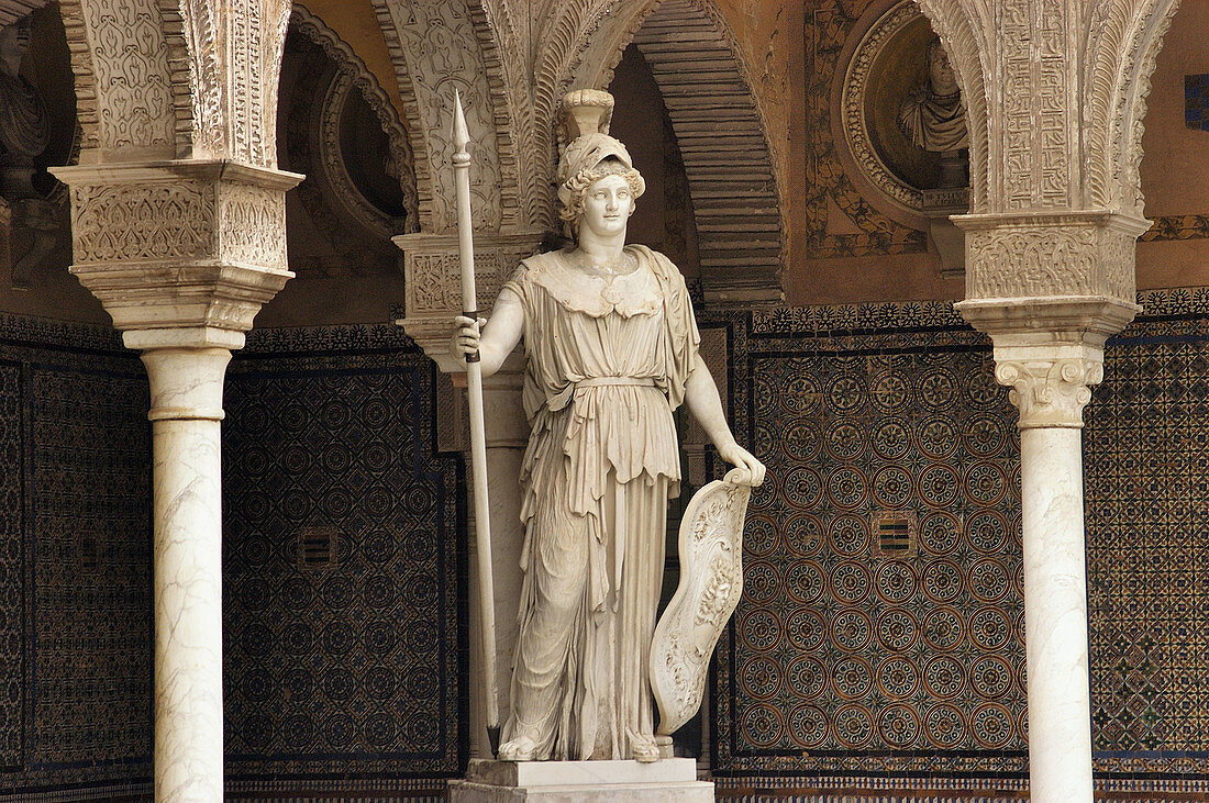 Statue in main courtyard of Casa Pilatos. Sevilla. Spain