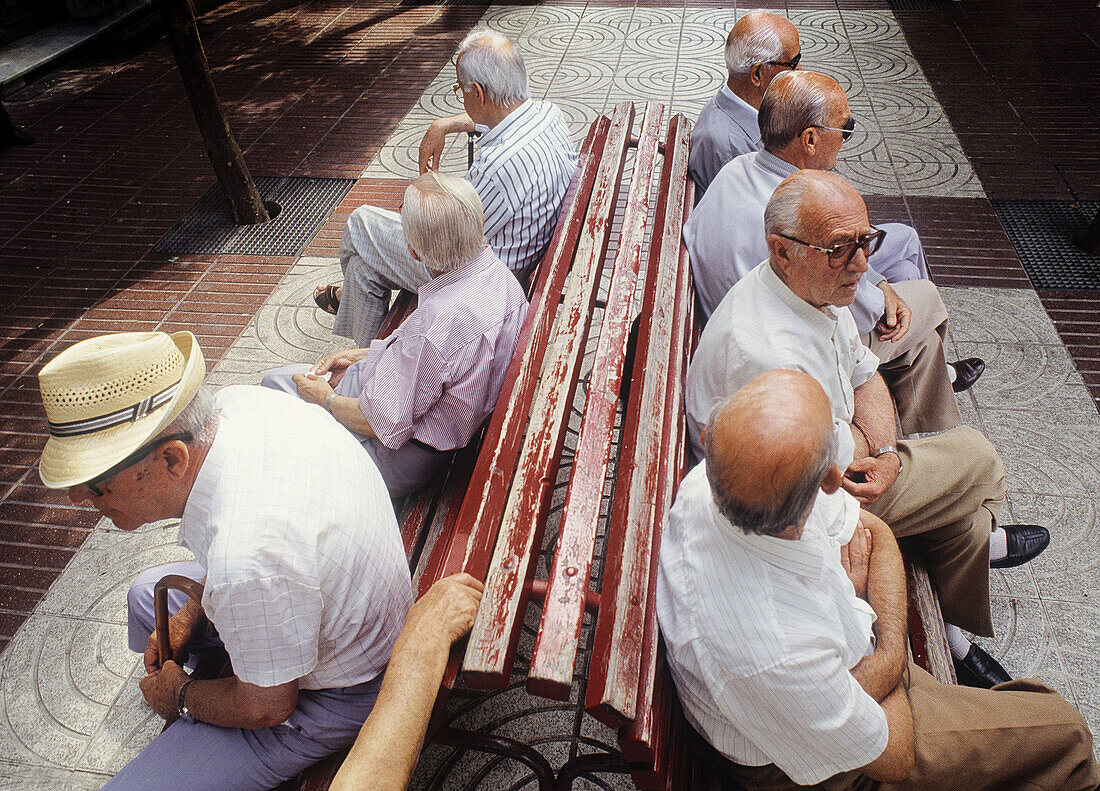 Elderly men. Maó. Minorca, Balearic Islands. Spain