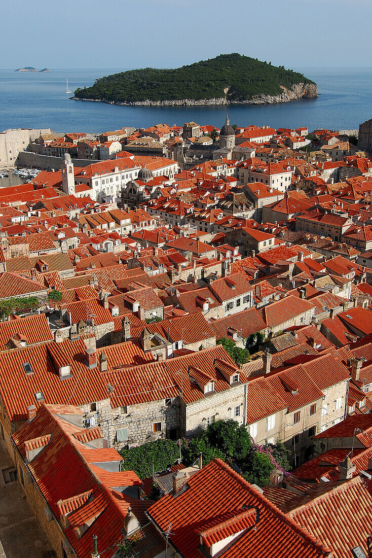 Old town Dubrovnik. Croatia (Lokrum Island in background).