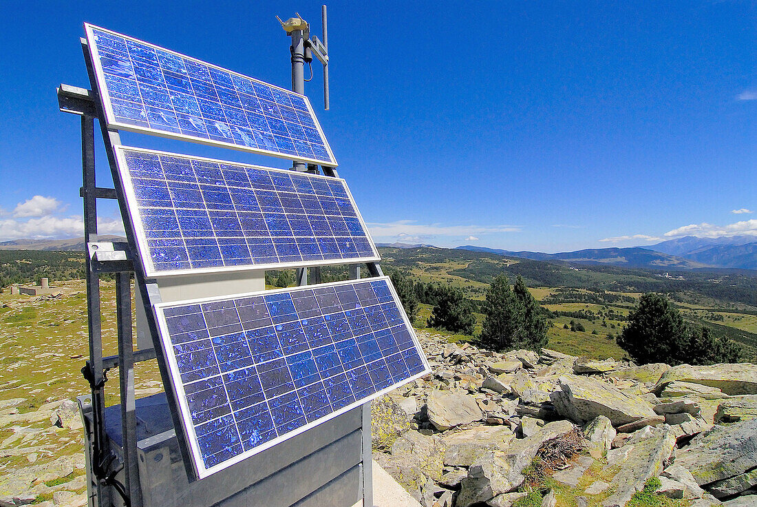 Solar panels. French Cerdanya, Pyrénées-Orientales, France
