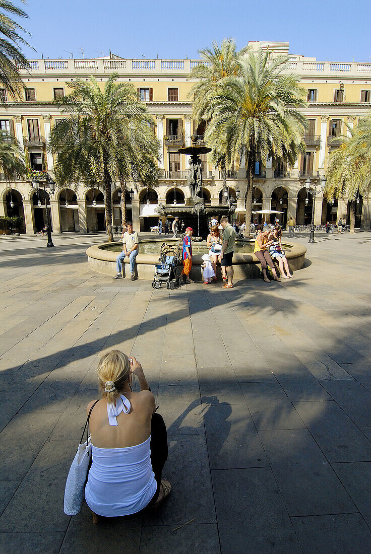 Plaça Reial, Barcelona. Catalonia, Spain
