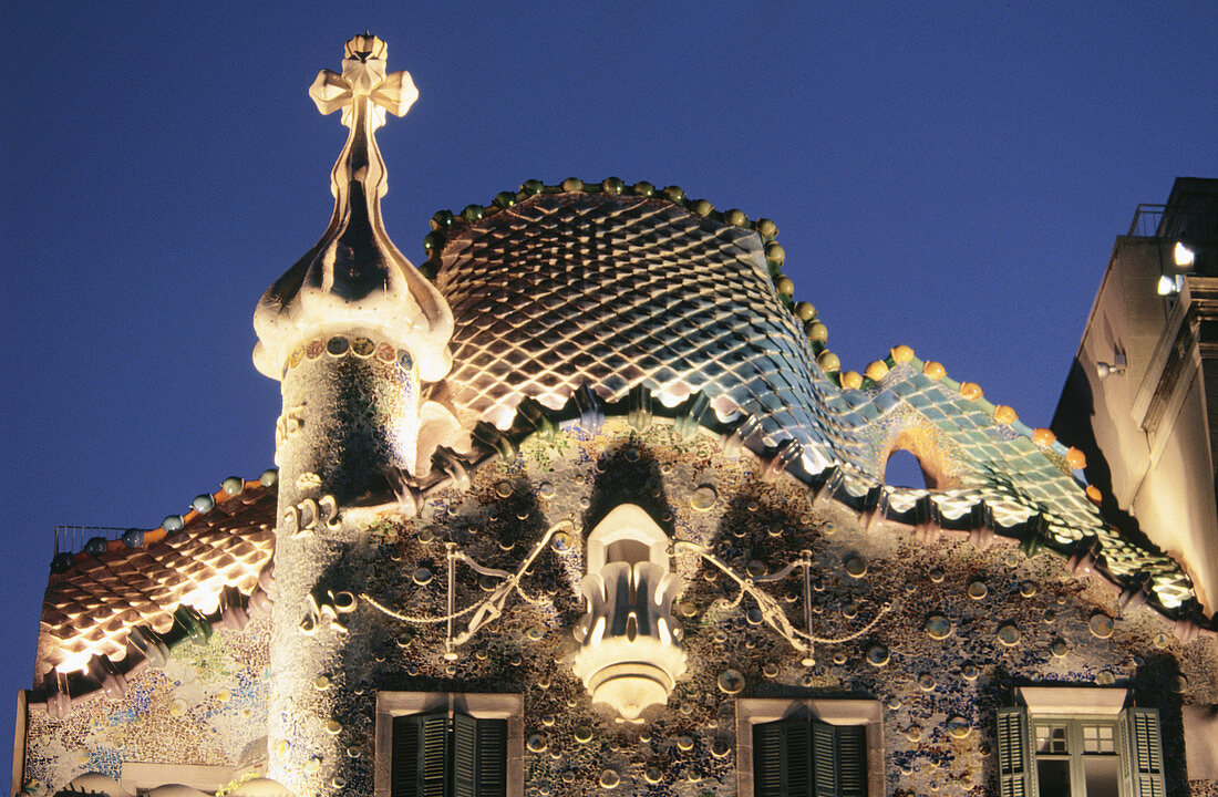 Spain. Barcelona. Casa batlló. Architect: Antoni Gaudí.