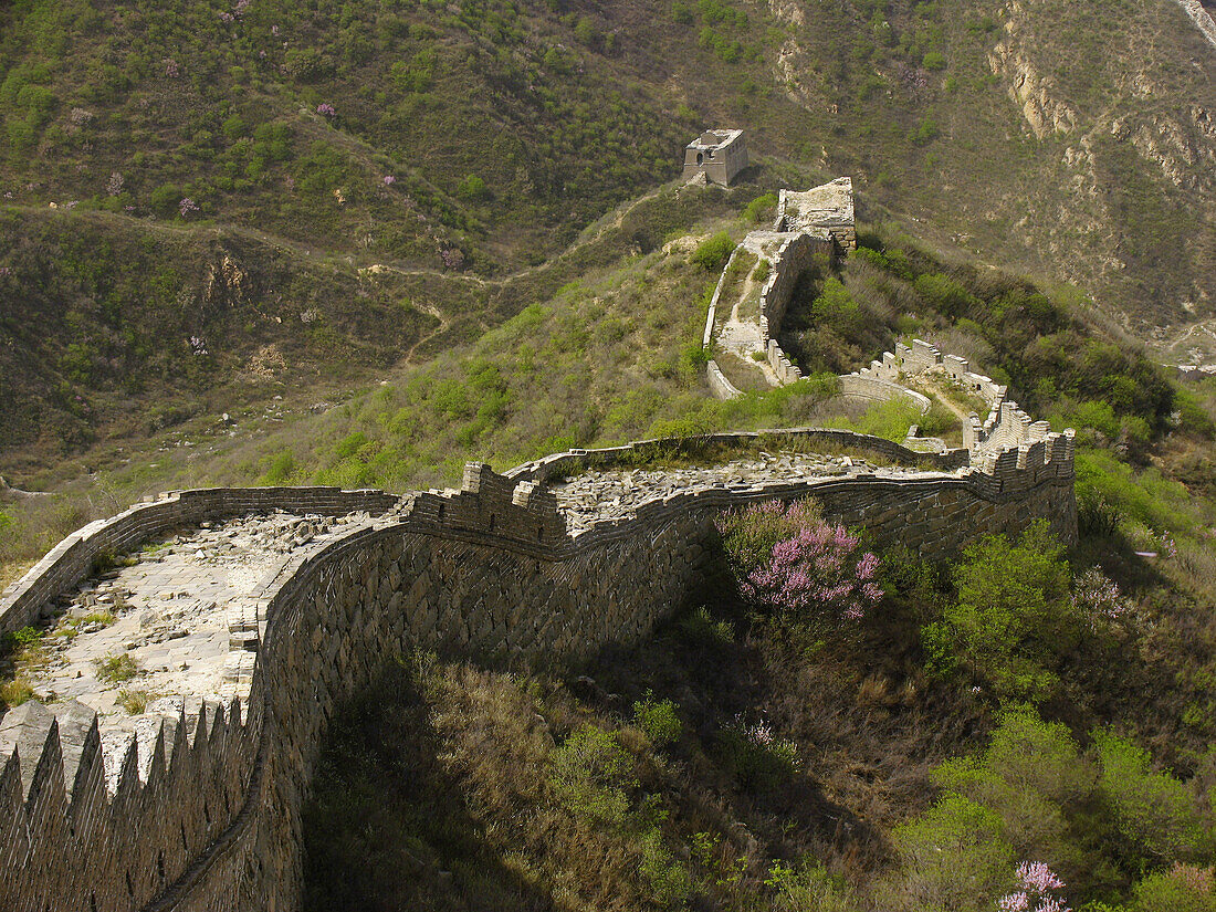 Jiayu Guan pass (fortress) in spring, Great Wall. China