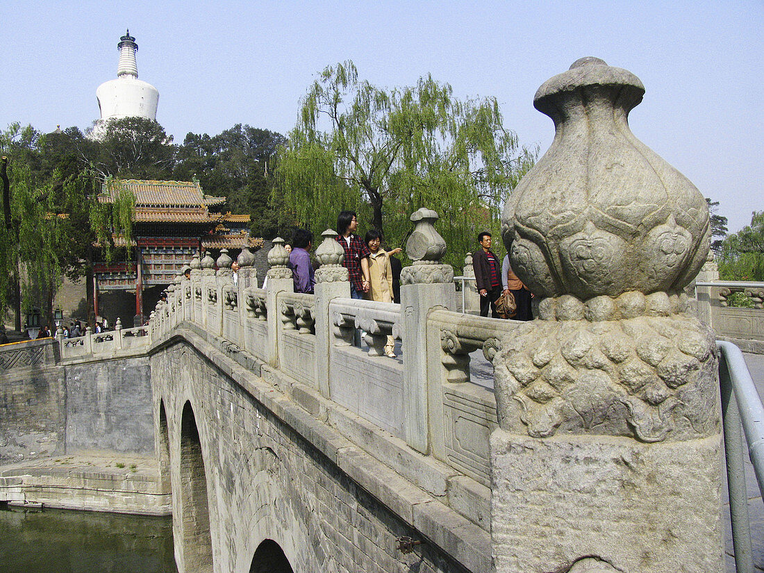 Summer Palace, bridge on path to Tower of Buddhist Incense on Longevity Hill. Beijing. China