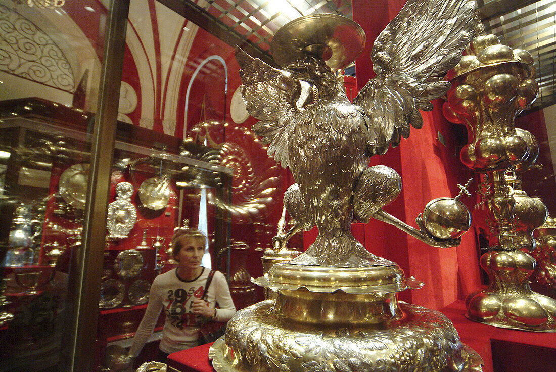 Moscow, Russia, Treasury Museum, Kremlin, silver bowl, eagle in silver.