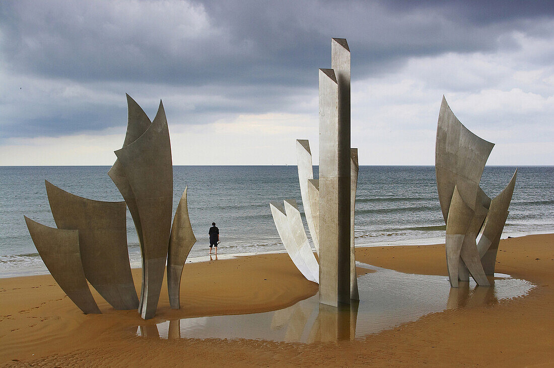 Omaha Beach: memorial Les Braves by Anilore Bandon, Dep.Calvados, Normandie, France, Europe