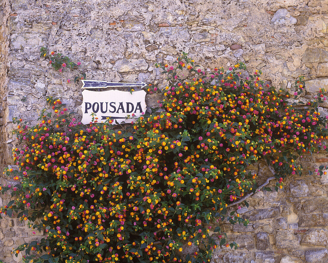 PoUSAda sign, PoUSAda do castelo, obidos, Portugal.
