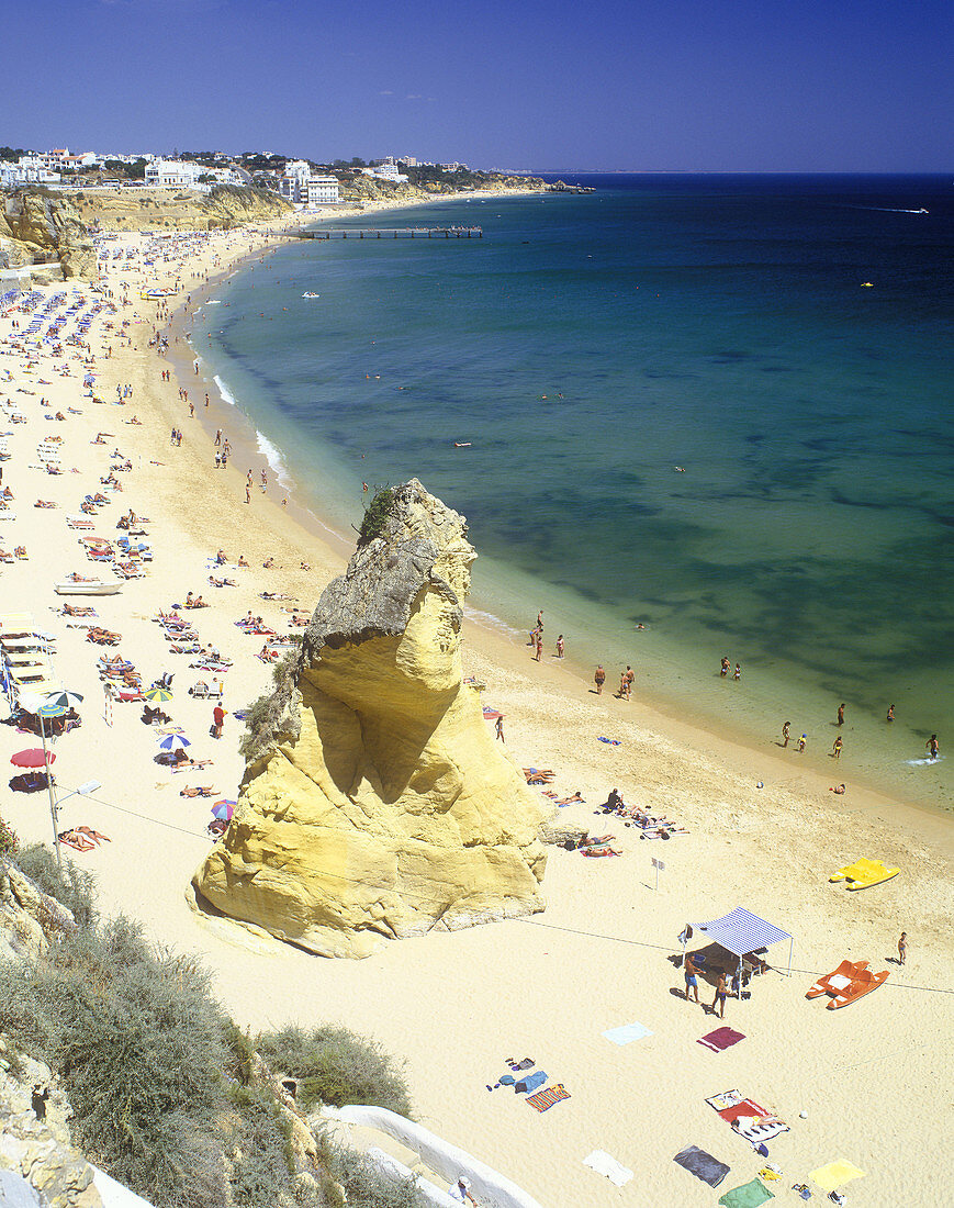 Albufeira beach, Algarve coastline, Portugal.