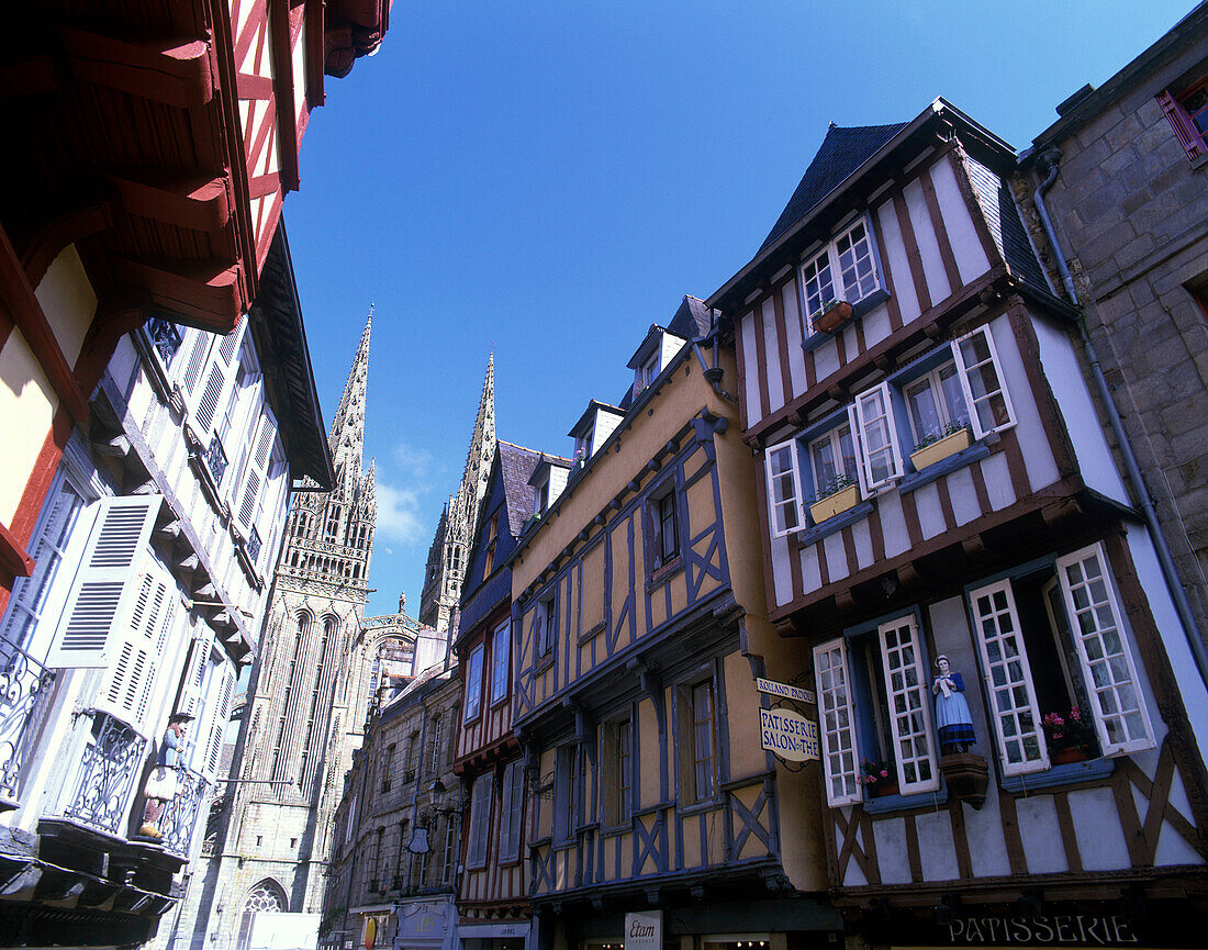 Cathedral, Rue kereon, quimper, Brittany, France.