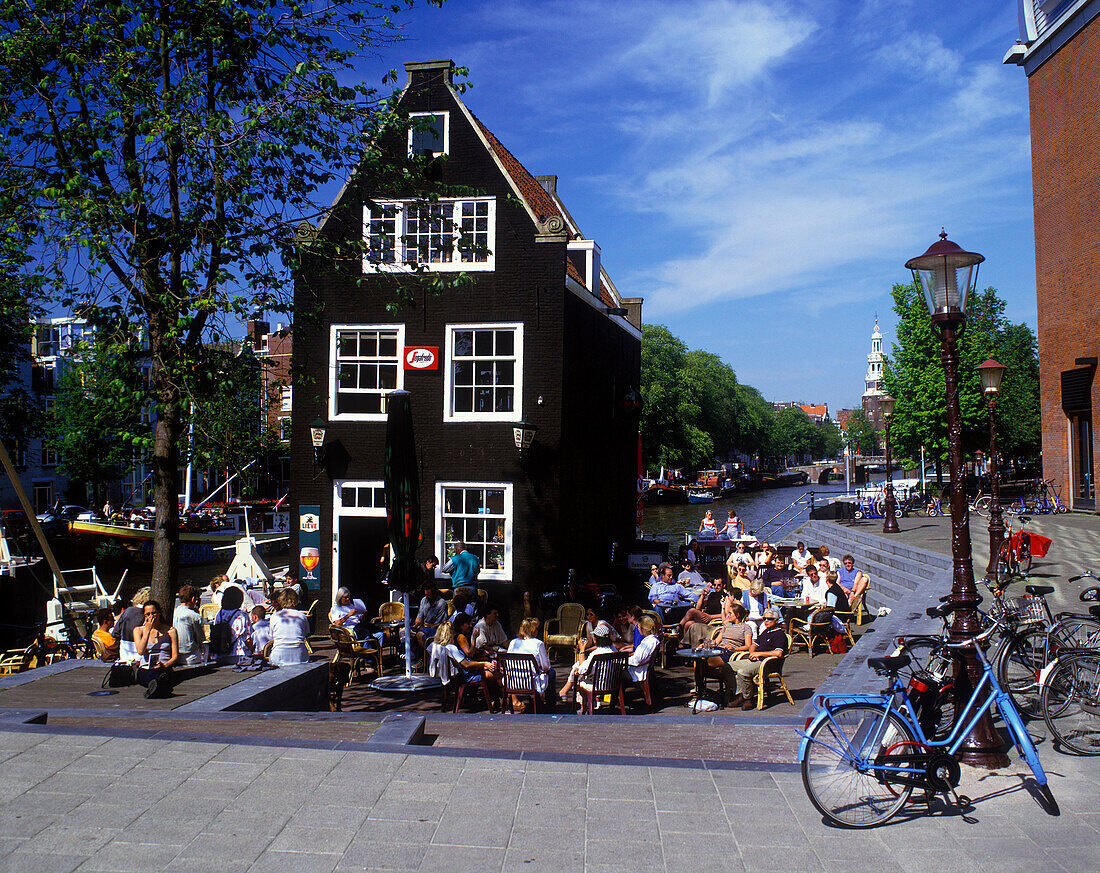 Street scene, Cafe, Saint antonies sluis, Amsterdam, holland.