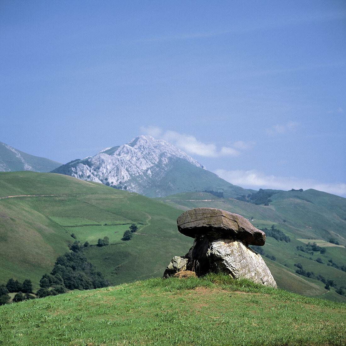Gastenia dolmen, Mendive and Pyrenean mountains. Basque Country. France.