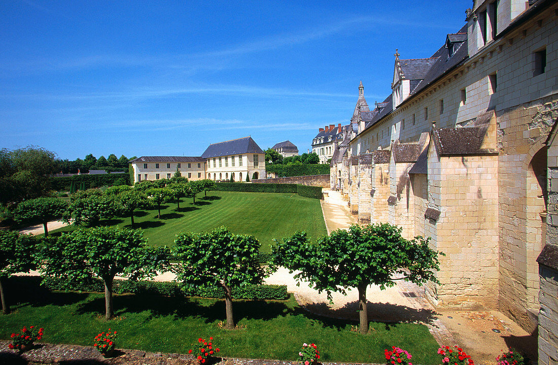 Gardens of Fontevraud abbey. Val-de-Loire. France
