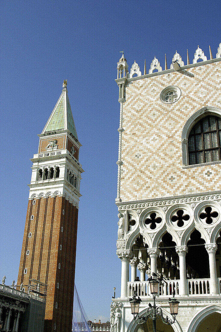 St. Mark s campanile (bell tower) and Palazzo Ducale. Venice. Italy
