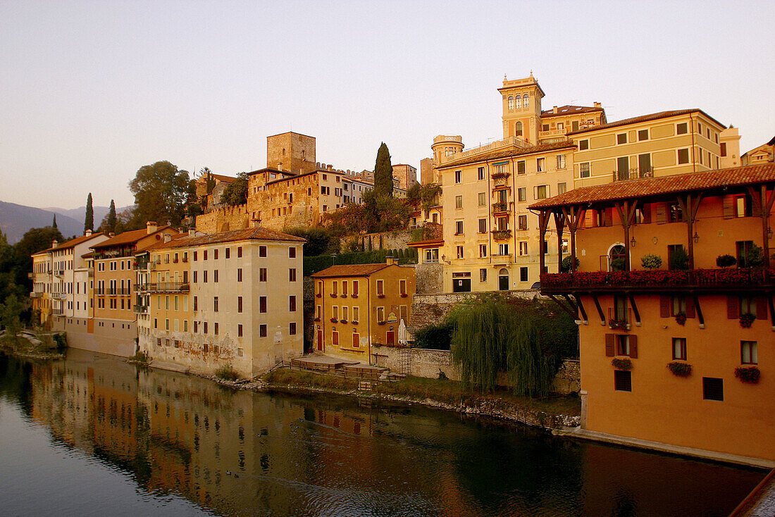 Old city and Brenta River. Bassano del Grappa. Veneto, Italy