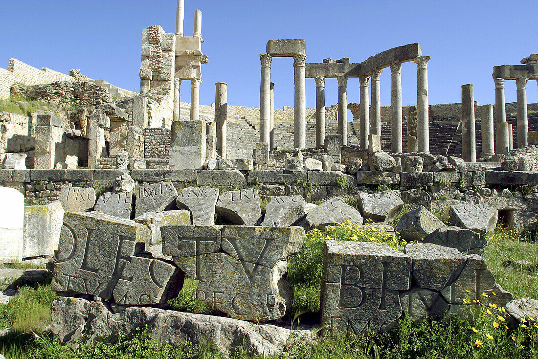 Roman theatre ruins. Dougga. Tunisia