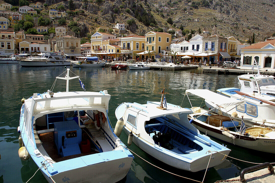 Yalos harbour, Symi. Dodecanese, Greece