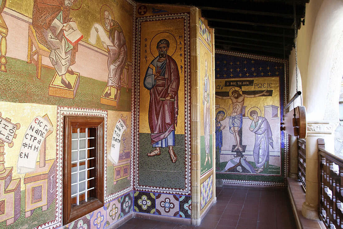 Troodos mountains, Kykkos monastery, church. Cyprus.