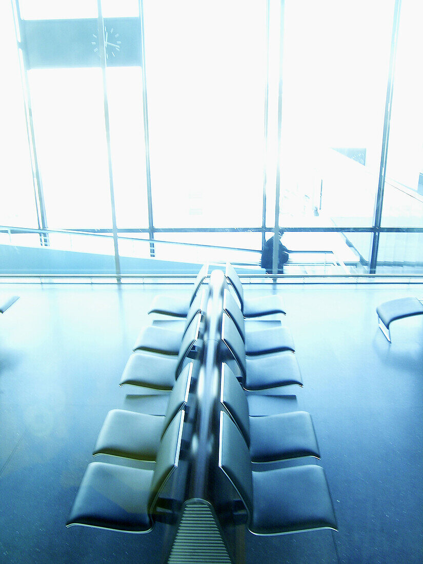  Absence, Absent, Bench, Benches, Blue, Blue tone, Color, Colour, Daytime, Indoor, Indoors, Inside, Interior, Lobbies, Lobby, Monochromatic, Monochrome, Nobody, Rest, Resting, Seat, Seats, Toned, Vertical, View from above, Waiting room, Waiting rooms, C38