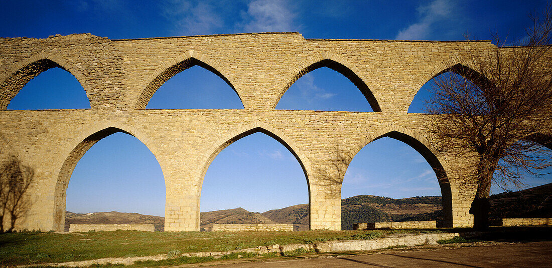 Gothic aqueduct. Morella. Castellón province, Spain