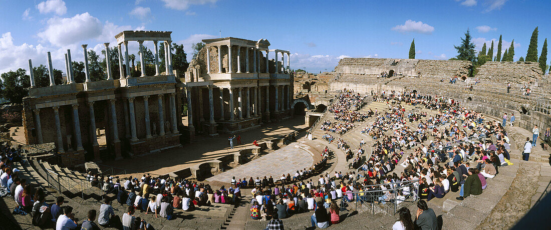 Roman theater. Merida. Badajoz province. Extremadura. Spain