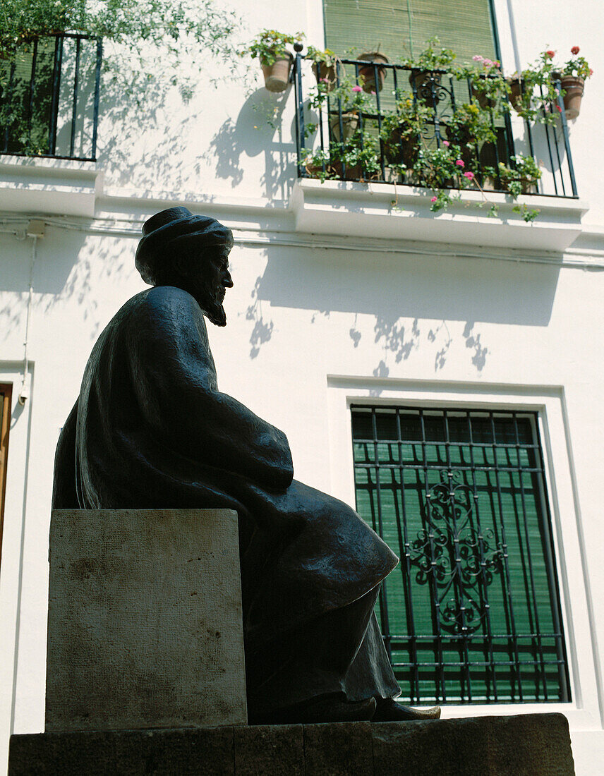 Maimonides statue. Historic city of Cordoba. Andalucia. Spain
