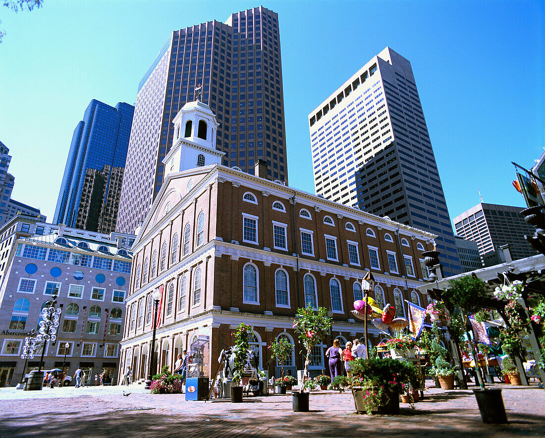 Faneuill Hall. Quincy Market. Boston. Massachusetts. USA